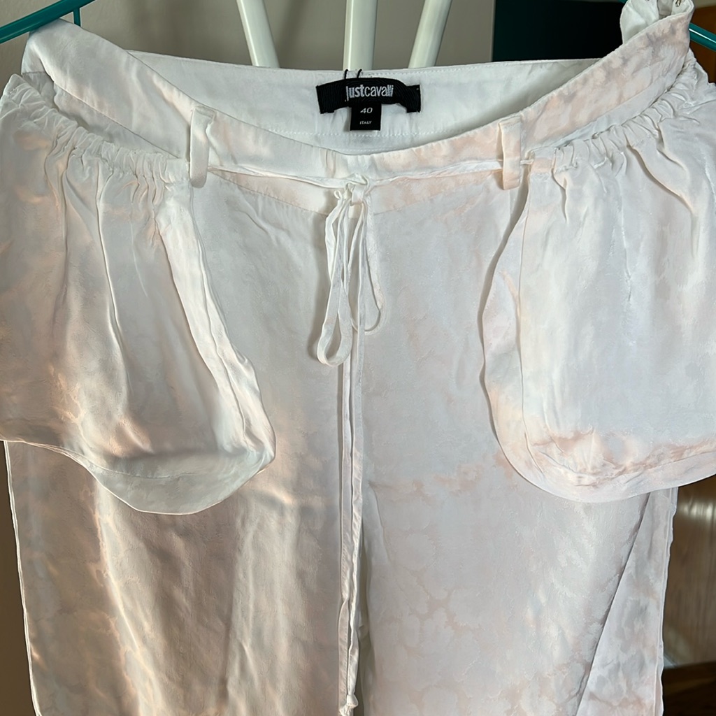 Available- Justcavalli White Cheetah Print Pants